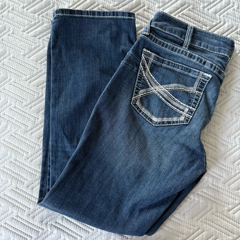 Ariat Women's R.E.A.L Mid Rise Stretch Ivy Stackable Straight Leg Jean size 33s